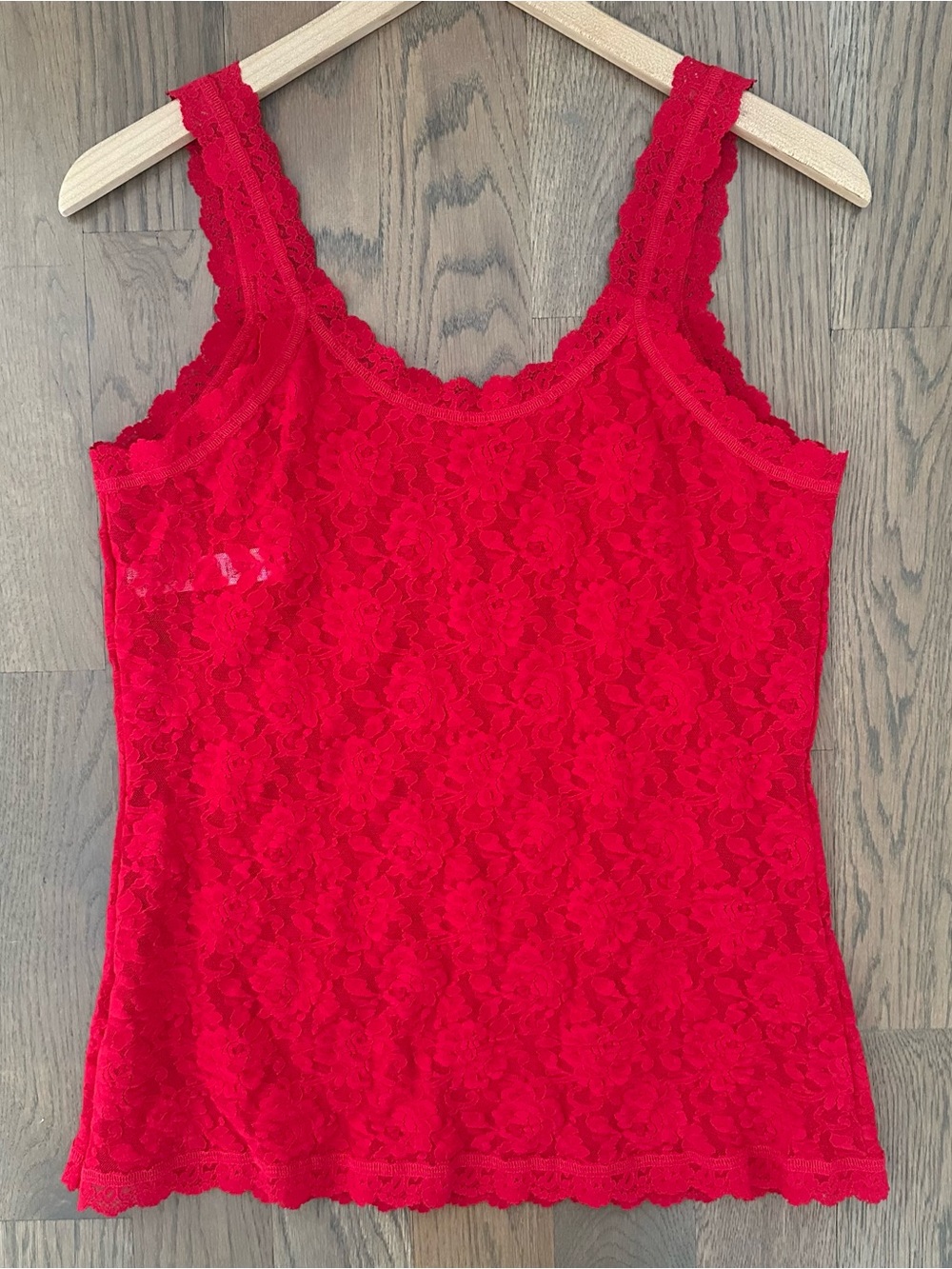 Hanky Panky Signature Lace Classic Unlined Cami Tank Top in Red Extra Large